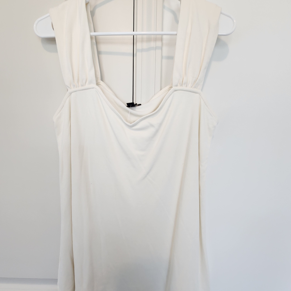 Ann Taylor Factory Cream Sleeveless Blouse